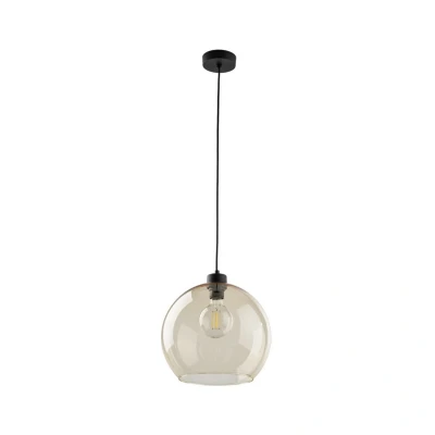 Image of TK Lighting Cubus pendant light, amber, glass, Ø 30 cm, E27