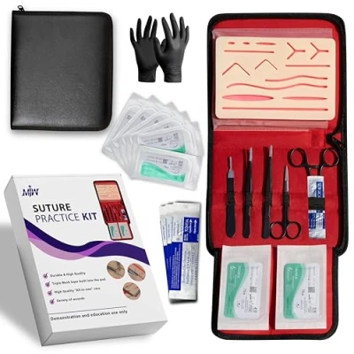 Image of Suture Practice Set Gift For Students, Veterinarians and Dentists Reusable Silicone Pad Training Purposes