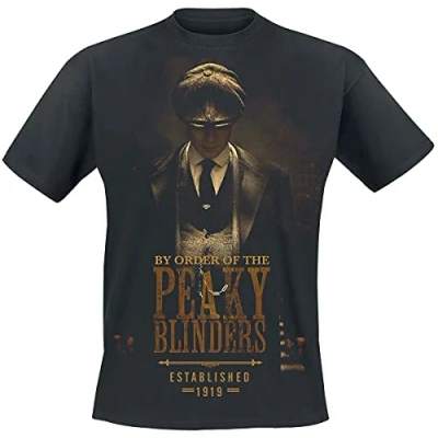 Image of Peaky Blinders Gangs Of Birmingham Est 1919 Men T Shirt Black S, 100% Cotton, Regular