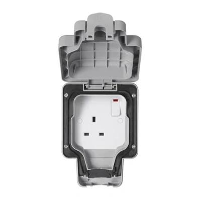 Image of MK Masterseal Plus K56486GRY 13 amp 1 Gang Switched Socket , Grey