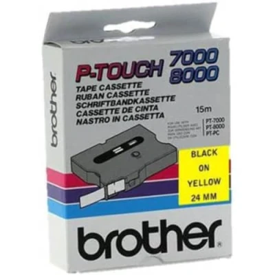Image of Brother TX 651 Labels Laminated Tape Black on Yellow Roll (2.4 cm x 15 m) 1 pcs.