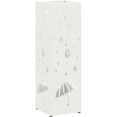 Image of vidaXL Umbrella Stand White Metal Standard Pattern