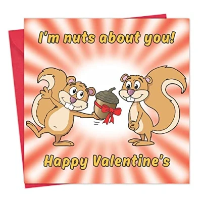 Image of Twizler Funny Valentine&#039;s Day Card Squirrels Valentine for Husband or Wife Him Her Fiance Fiancee Boyfriend Girlfriend Partner