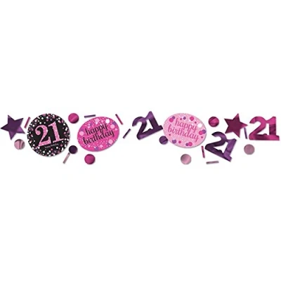 Image of (PKT) Adult Pink Celebration 21st Birthday 3 Pack Confetti