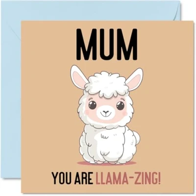 Image of Birthday Cards for Mum Llama Zing Funny Happy Card from Son Daughter, Mother’s Day Mother, 145mm x Joke Greeting Women Her