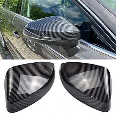 Image of 1 Pair of Mirror Caps Left Right Side Cover for Audi A3 S3 8V RS3 2013 2014 2015 2016 2017 2018 2019 (Carbon Fibre)