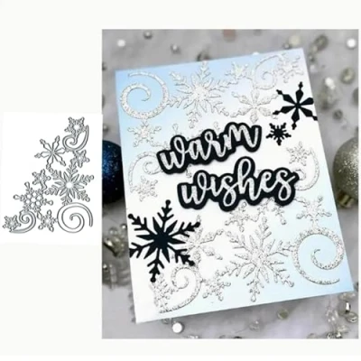 Image of Merry Christmas Winter Snowflake Metal Die Cuts for Card Making,Snowflake Flower Cutting Dies Cut Stencils DIY Scrapbooking Album Paper Embossing Craft
