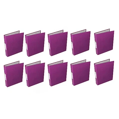 Image of Q Connect 2 Ring 25mm Paper Over Board Purple A4 Binder (10 Pack)