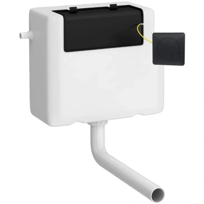 Image of Nuie Concealed Cistern and Matt Black Square Dual Flush Plate XTY8M02