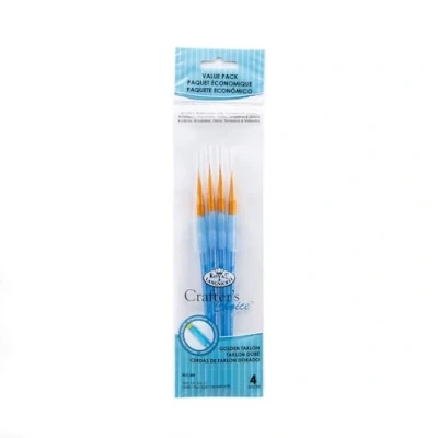 Image of Royal &amp; Langnickel Golden Taklon Detail Round Synthetic Paint Brush Set