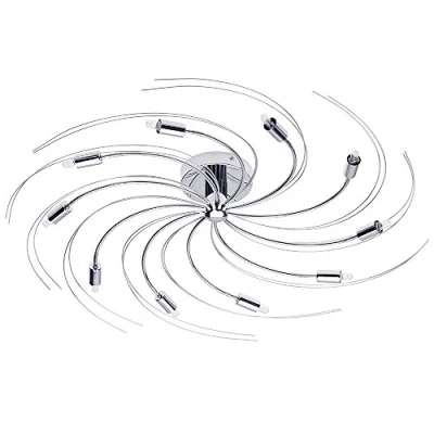 Image of LITECRAFT Vortex Ceiling Light Semi Flush Mount 10 Arm Polished Chrome