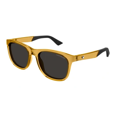 Image of Mont Blanc Sunglasses, Men&#039;s, Size: 55, Yellow/grey
