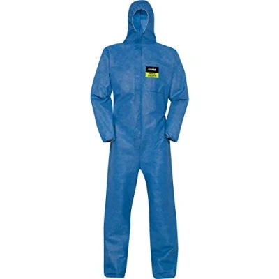 Image of Uvex 5/6 Air Chemical Protective Suit Blue Disposable Coverall Against Solid Particulates S
