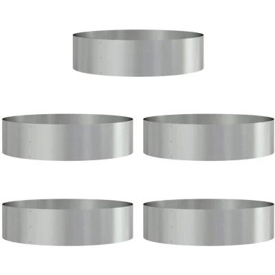 Image of vidaXL Large Metal Planters Galvanised Decorative Inlays