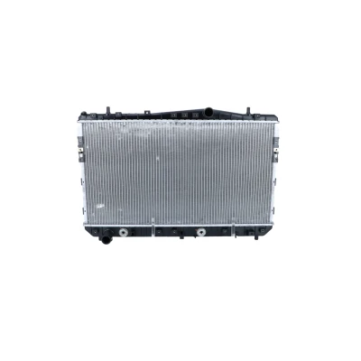 Image of 42495942, 96553243, 96553244, 96553424, P96553243 Engine radiator NRF 53732 Aluminium 698mm 370mm 16mm with mounting parts Brazed cooling fins