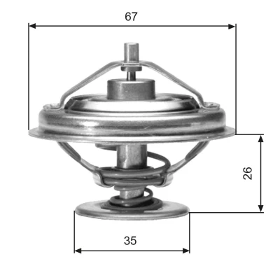 Image of 6172000315, A6172000315 Engine thermostat GATES TH01880G1 80C with gaskets/seals without housing MERCEDES BENZ: T1 Platform/Chassis, Minibus