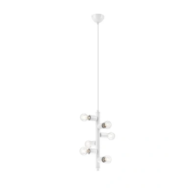 Image of Linda Modern Multi Arm Pendant Ceiling Light White, 6x E27