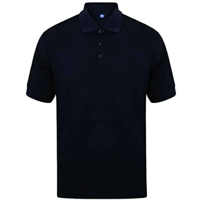 Image of 989Zé ENZO Mens Polo Shirt EZPL106 Short Sleeve T Shirts Plain Pique Golf Casual Work Cotton Top (as8, Alpha, x_l, Regular, Navy, XL)