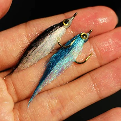 Image of Tigofly 10 pcs Ice Dub UV Polar Fry Slowly Sinking Salmon Trout Steelhead Minnow Fly Fishing Flies Lures Set Size 8