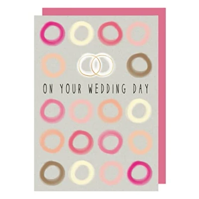 Image of Quire Collections Rough Elegance Card On Your Wedding Day Rings,Multicoloured,115x163mm