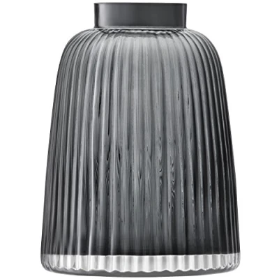 Image of LSA International Pleat Vase H26cm Grey 1 Unit Mouthblown &amp; Handmade Glass PT07