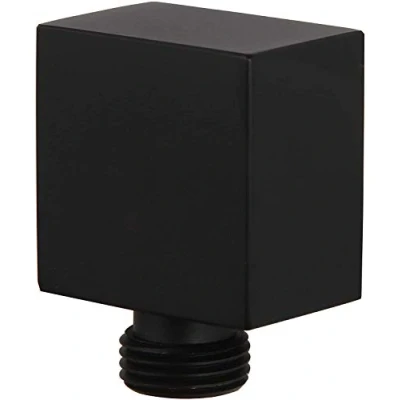 Image of Solid Brass Wall Mount Shower Outlet Water Supply Elbow, Matte Black Finish