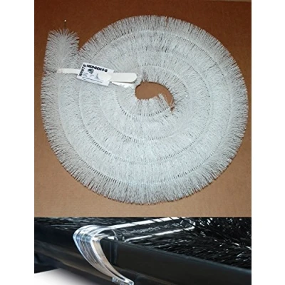 Image of 1 x 4m Length 100mm Genuine Hedgehog Gutter Brush Leaf Guard White &amp; Three Clips