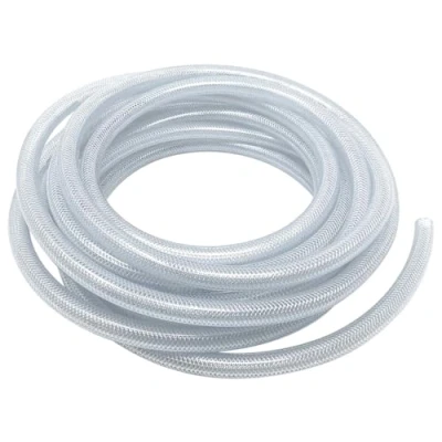 Image of 12mm ID Clear PVC Braided Hose Reinforced Pipe for Oil Water (3 metres)