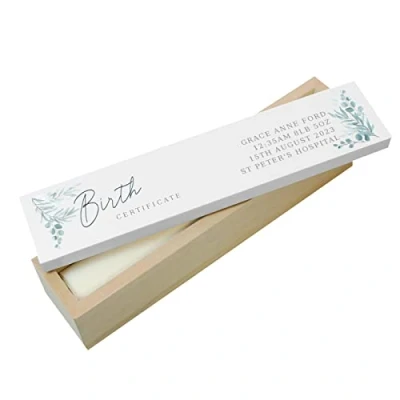 Image of Personalised Certificate Holder. Wooden Wedding Certificate, Christening, Baptism