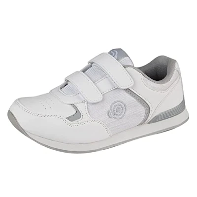 Image of Amado Macario, DEK T839 Lady Skipper Touch Fastening Trainer Style Bowling Shoes (White, Numeric_8)