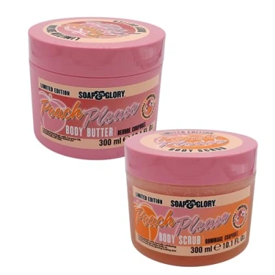 Image of Peach Please Body Scrub and Butter Bundle Consisting of Soap Glory Limited Edition Butter.