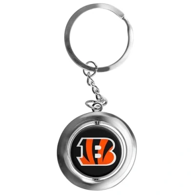 Image of FOCO NFL Cincinnati Bengals Football Spinner Keychain, Orange, One Size