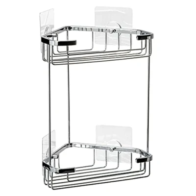 Image of Tatay Shower Shelf, Brass Acrylic, Chrome, Standard Size
