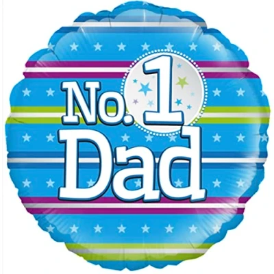 Image of 18&quot; Happy Fathers Day No.1 Dad Space Foil Balloon Deflated