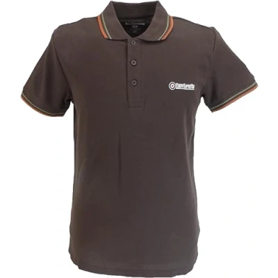 Image of Lambretta Mens Short Sleeve Polo Shirt Java Brown Size Medium