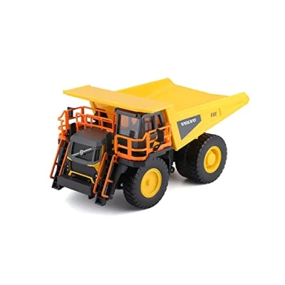 Image of Bburago B18 32089 Die Cast Volvo Rigid Hauler with Working Dump Bed Model, Yellow, Medium