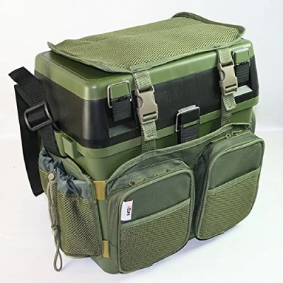 Image of NGT Seat Box Fishing Tackle with Canvas Backpack Cover