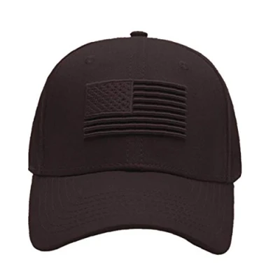 Image of American Flag Stripe Star 3d Embroidery Baseball Cap Sport Outdoor Hip Hop Snapback Black