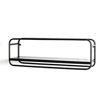 Image of HAKU Mobel Wall Rack Black, Metal Size: W 60 cm X H 20 D 15 cm, Style: Modern