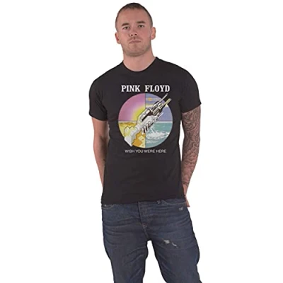 Image of Rockoff Trade Men&#039;s Pink Floyd Wywh Circle T Shirt, Black (Black Black), Large
