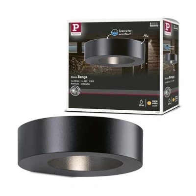 Image of Paulmann 94720 LED outdoor luminaire wall Renga seawater resistant IP44 181x172mm 3000K 5W 270lm 230V anthracite aluminium