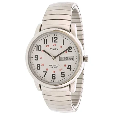 Image of Timex Men&#039;s Easy Reader T2N091 Silver Stainless Steel Quartz Fashion Watch