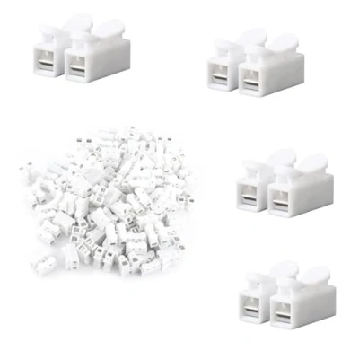 Image of 50 Pcs CH2 Spring Wire Connectors Electrical Cable Connector Strips Terminal Block Electric