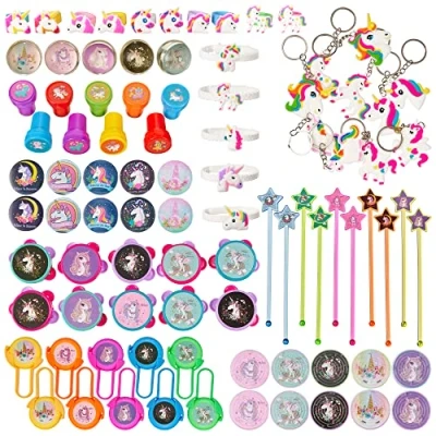 Image of THE TWIDDLERS 100 Unicorn Party Bag Fillers for Kids, Assorted Goodie Gift Favours, Birthday Easter Toys, Pinata