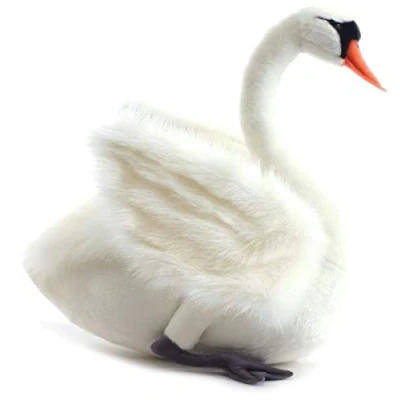 Image of Plush Soft Toy White Swan by Hansa. 29cm.