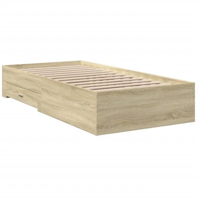 Image of vidaXL Bed Frame with Drawers without Mattress Sonoma Oak 90x200 cm