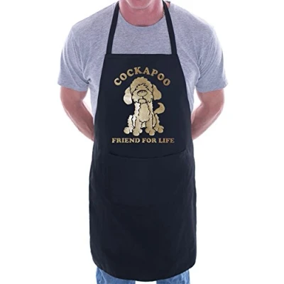 Image of Print4U Cockapoo Dog Lover Gift BBQ Cooking Funny Novelty Apron Black