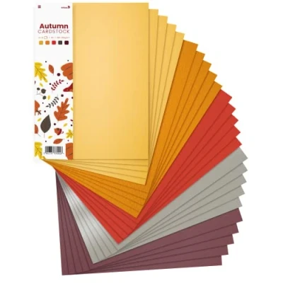 Image of Netuno 25x Creative Paper Autumn Theme A4 210x297mm 8.3x11.7 in Coloured Card Craft Colourful 5 Colour Assorted DIY Set Scrapbooking Arts and Crafts Decorative cardstock