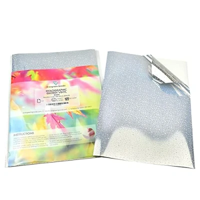 Image of Evergreen Goods A4 Holographic Silver Vinyl Self Adhesive Sticky Back, Stars Pattern, Inkjet and Laser Printable (20)