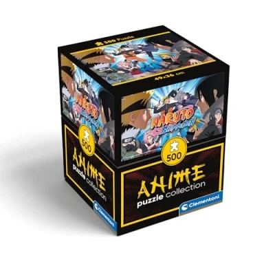 Image of Clementoni 35517 Shippuden 500 Jigsaw Puzzles, Horizontal, Fun for Adults, Manga, Anime, Made in Italy, Naruto Cube Pieces
